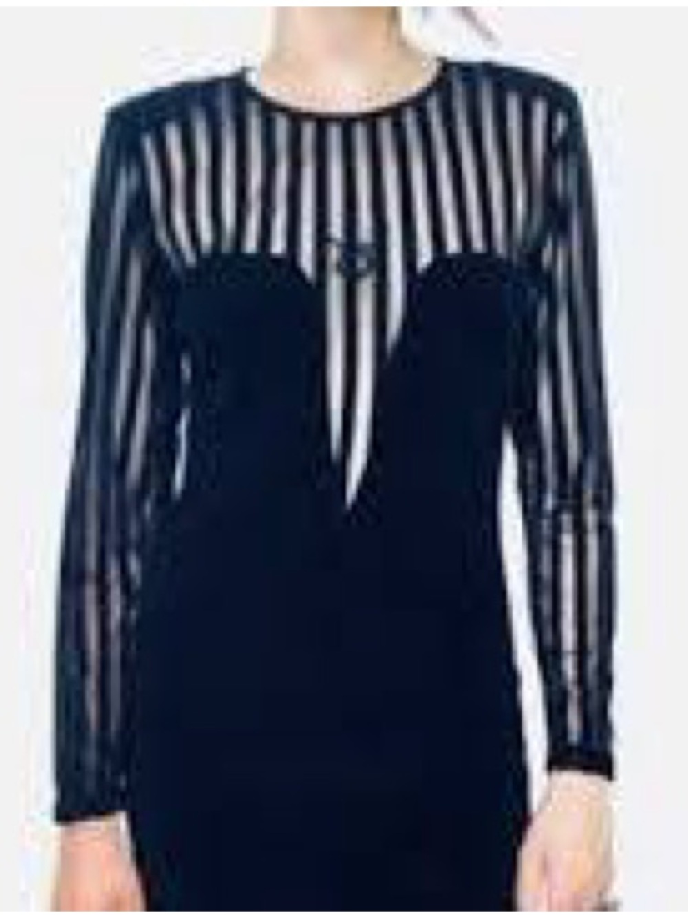 Motel Rocks Black Long Sleeve Plunge Bodycon Dress